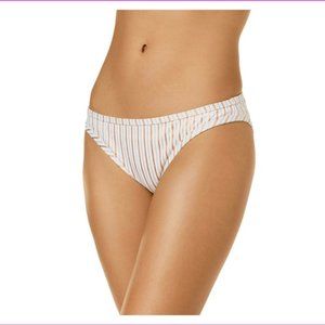 Hula Honey White Rose Gold Striped Swimsuit Separates Bikini Bottoms XL New 4/25